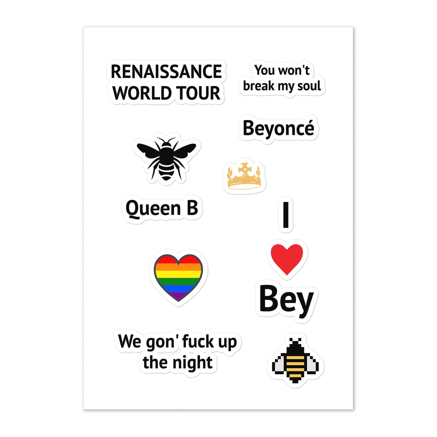 Renaissance World Tour Sticker Sheet