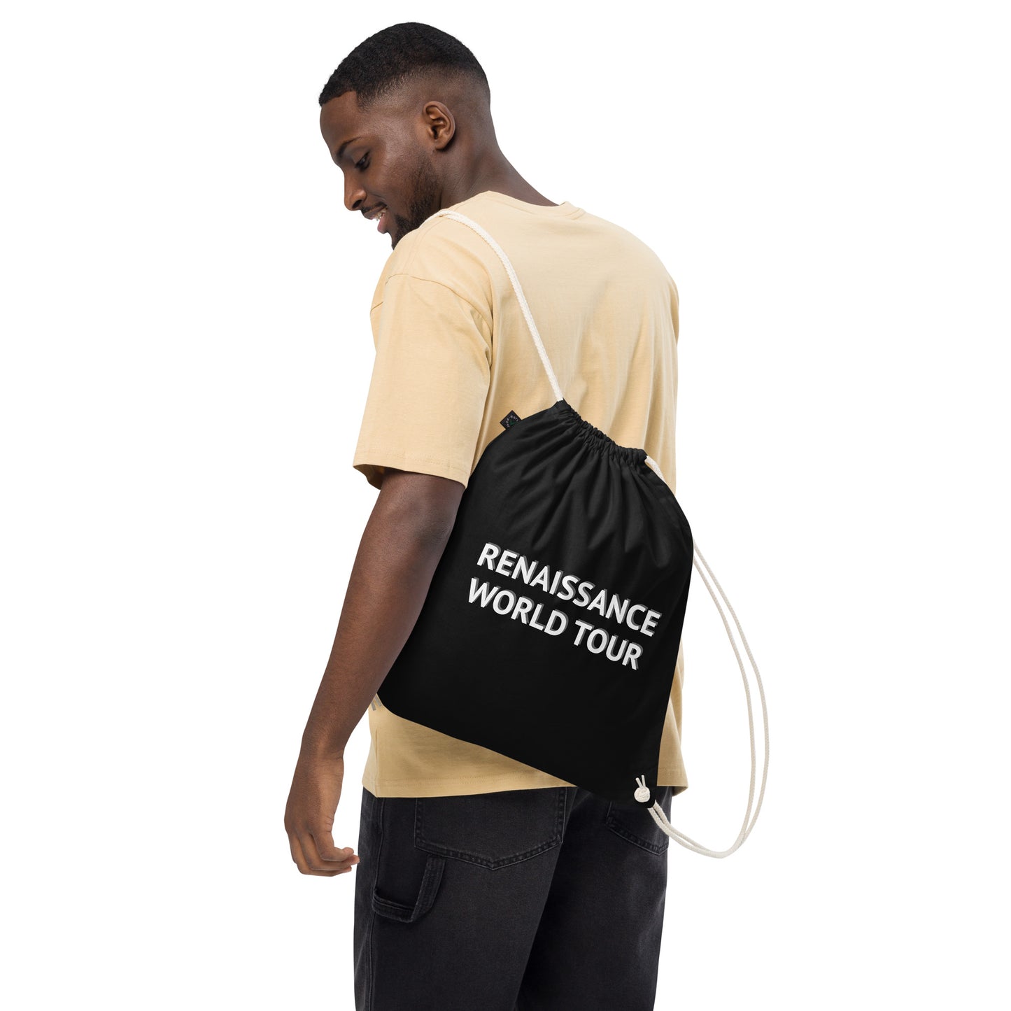 RENAISSANCE WORLD TOUR Organic Cotton Drawstring Bag