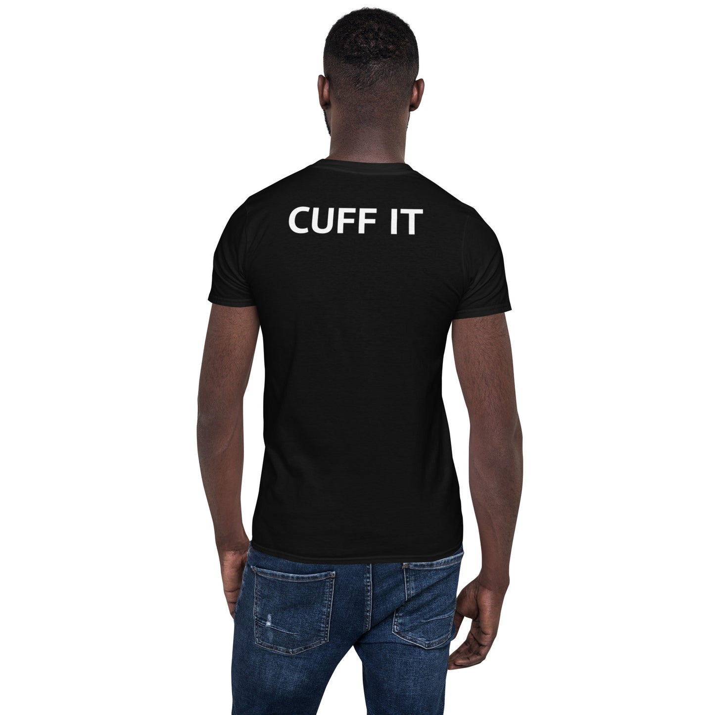 Black unisex t-shirt CUFF IT