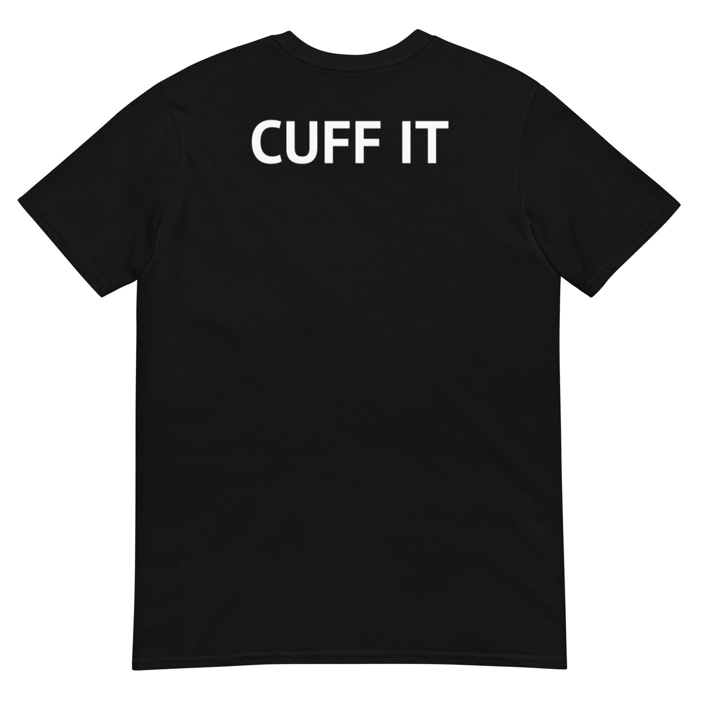 Black unisex t-shirt CUFF IT